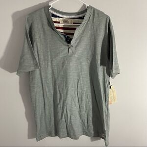 Free Planet Men’s Split Neck Shirt Sleeve Cotton Teeshirt